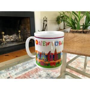 Vintage New York City Mug Coffee/Tea Mug with Beautiful Sights map